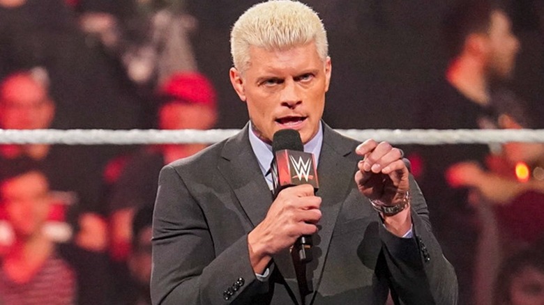 Cody Rhodes with a mic