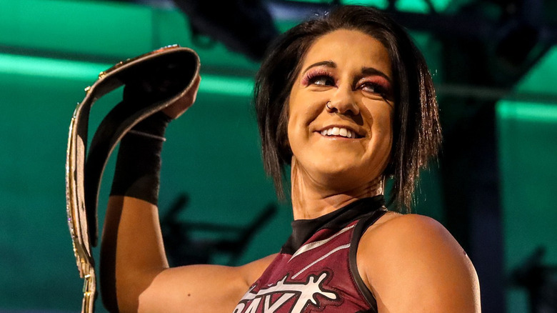 Bayley smiling