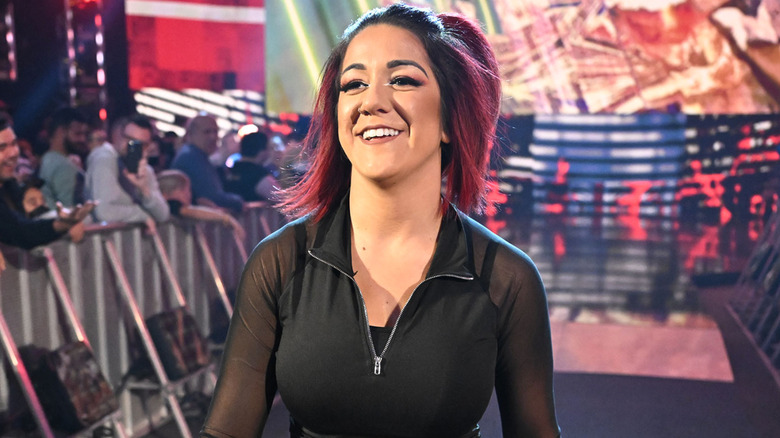 Bayley smiling