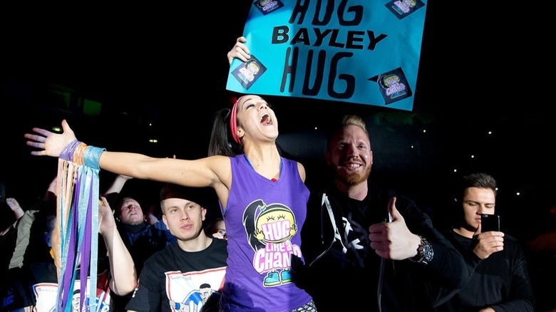 Bayley Poses with fans