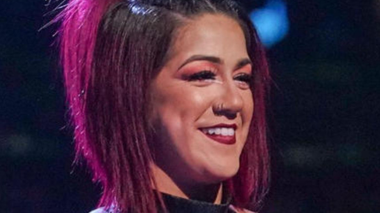 Bayley smiling