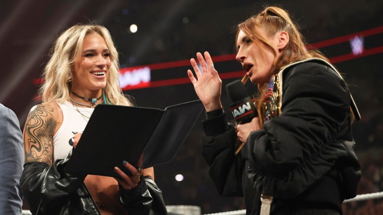 Sol Ruca and Becky Lynch on 