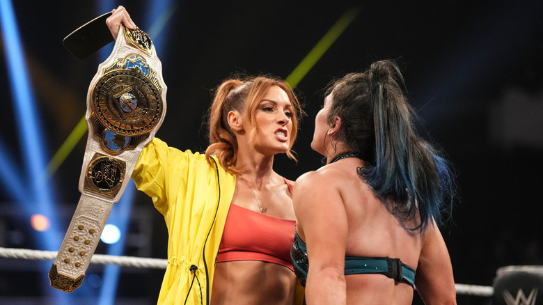 Becky Lynch and Lyra Valkyria face to face in the ring