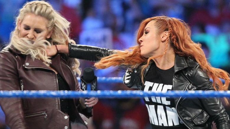 Becky Lynch fixes a problem in her program with Charlotte Flair