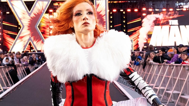 Becky Lynch heads down to the ring