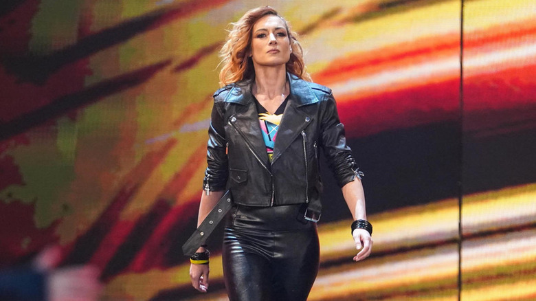 Becky Lynch on the entrance ramp