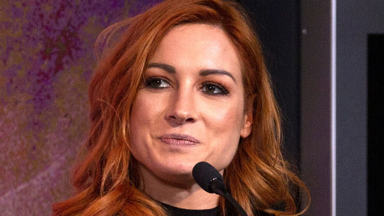 Becky Lynch looks pleased and content
