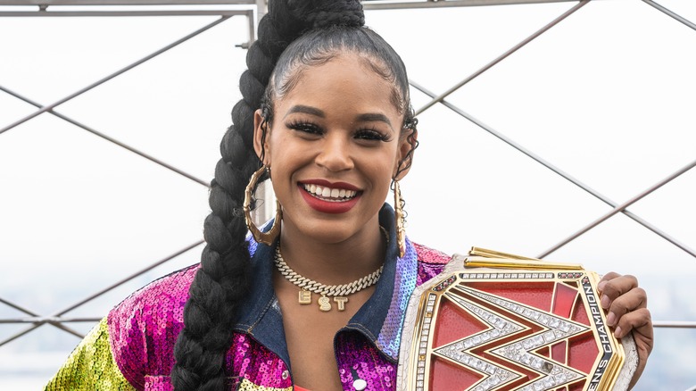 Bianca Belair smiles