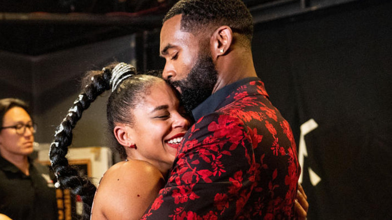 Montez Ford and Bianca Belair celebrate