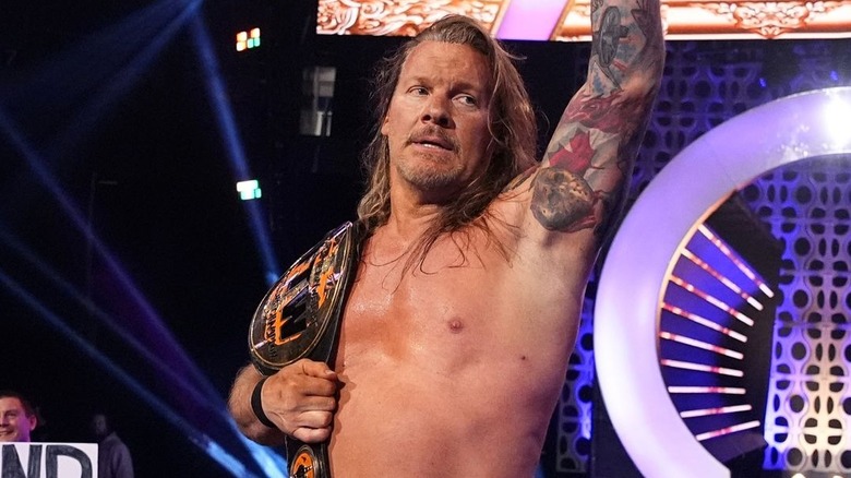Chris Jericho walks out of AEW Dynasty as the FTW Champion.