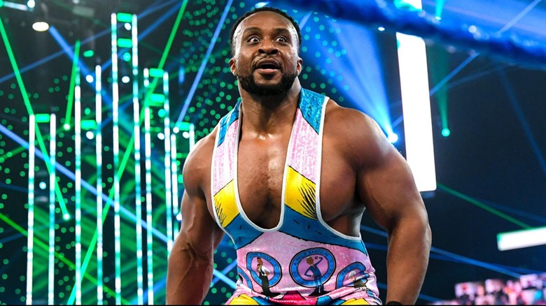 Big E looking excited in the ring 