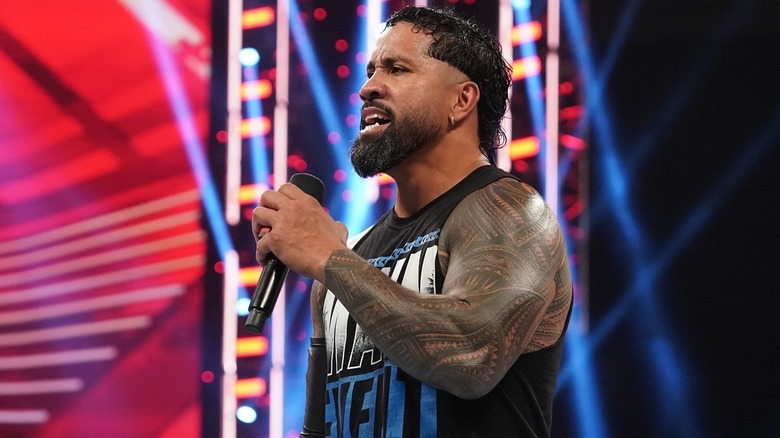 Jey Uso cutting a promo