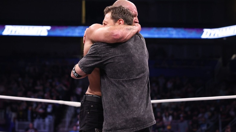 Jon Moxley embraces Bryan Danielson on "AEW Dynamite"