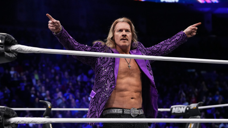Chris Jericho poses in the ring during his return to "AEW Dynamite" in April 2026.