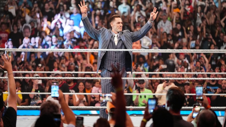John Cena appears to announce the John Cena Classic in the ring at WWE Backlash 2026.