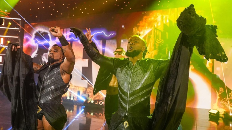 The New Day make their entrance on "WWE Raw"
