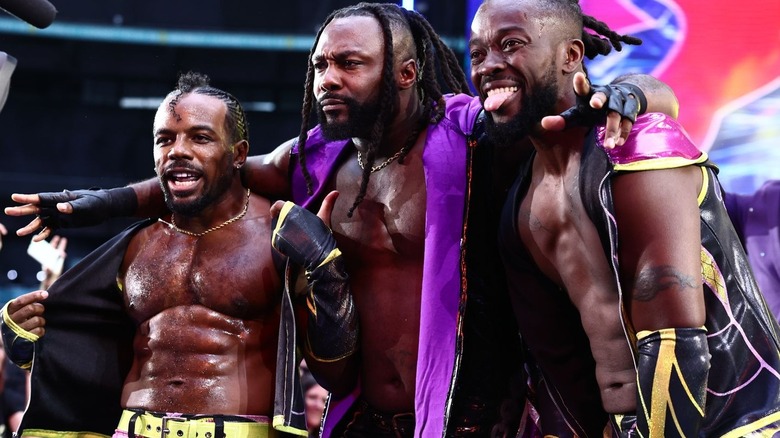 Swerve Strickland makes his entrance alongside the New Level at AEW All In 2026