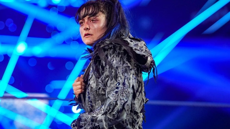 A disheveled Lyra Valkyria stands in the ring before a match with Lyra Valkyria on the August 17, 2026 edition of "WWE Raw."