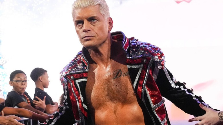 A serious Cody Rhodes heads down to the ring for a match against Randy Orton on Sunday Night's Main Event in September 2026.