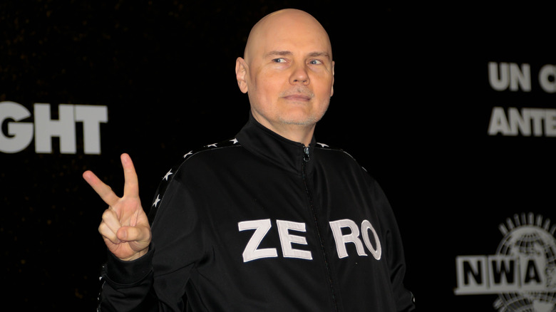 Billy Corgan Poses At A NWA Promotional Event