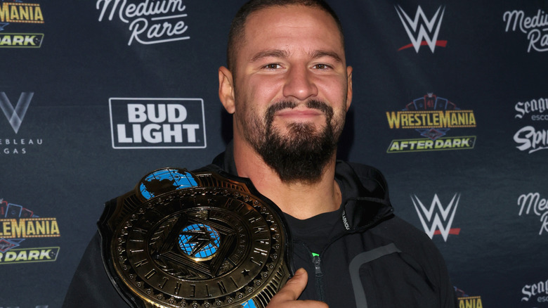 Bron Breakker holding the Intercontinental Championship