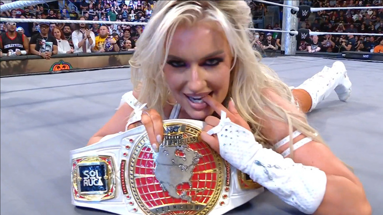 Blake Monroe celebrates with the Women's North American Championship