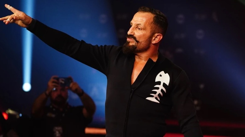 Bobby Fish pointing out at the crowd