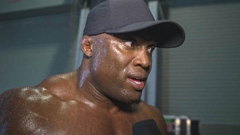 Lashley backstage in a ball cap