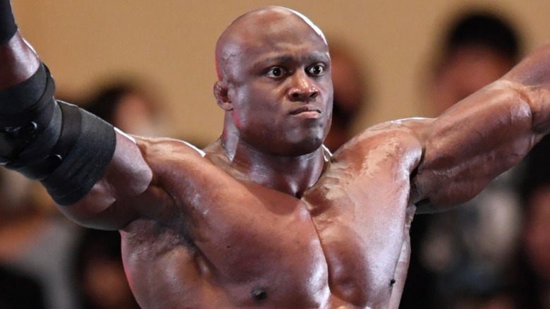 Bobby Lashley flexes his muscles