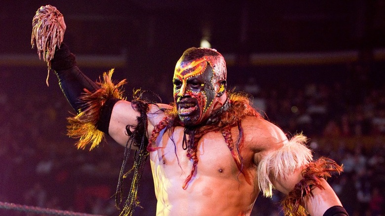 Boogeyman in WWE with worms in his hand