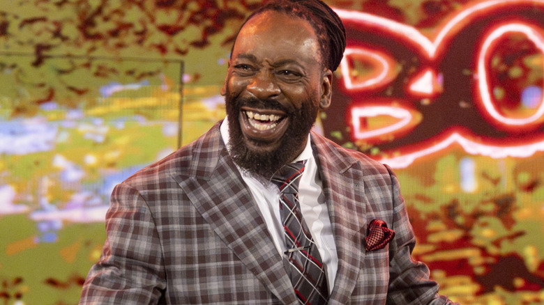Booker T is smiling
