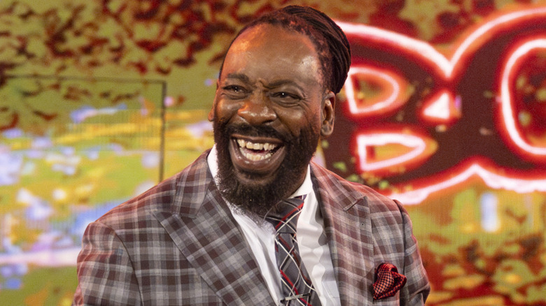 Booker T walking to the ring at a WWE show