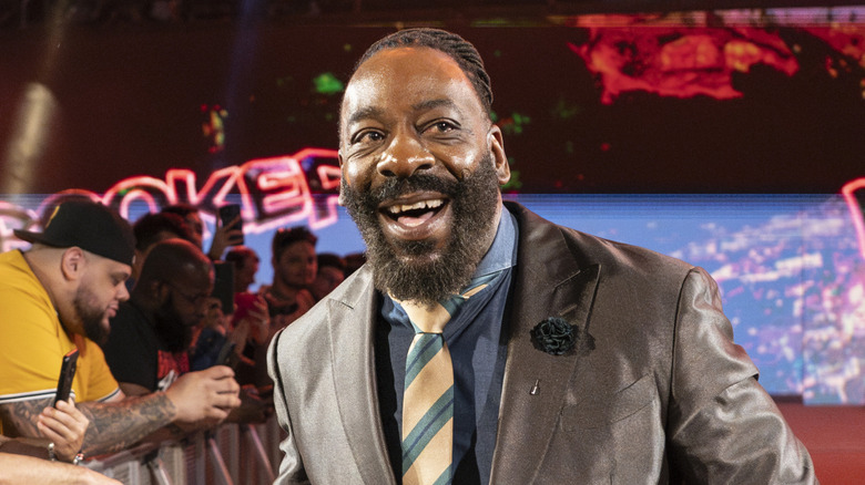 Booker T makes his entrance during NXT at the Scotiabank Arena