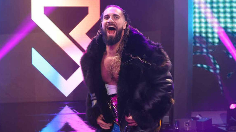 Seth Rollins making entrance to the ring