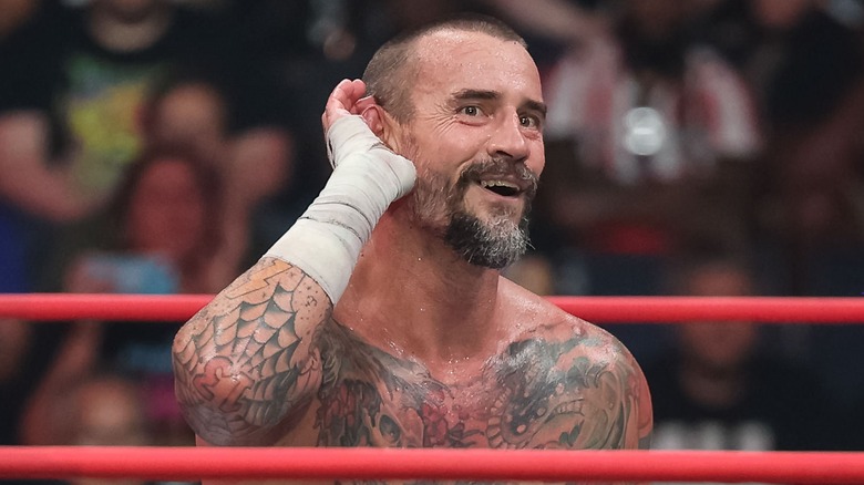 CM Punk Interacts With An AEW Crowd