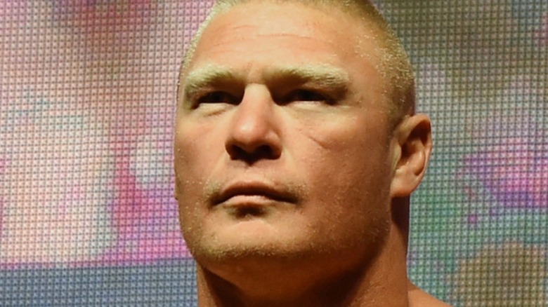 Brock Lesnar weighing in for a fight