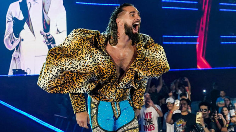 Seth Rollins making entrance to the ring