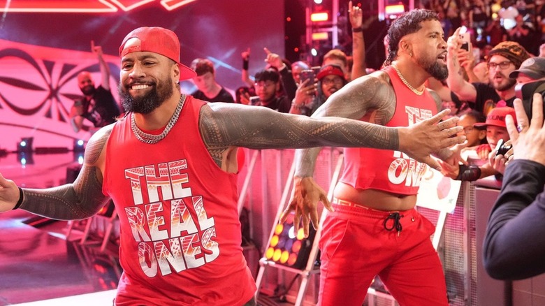 The Usos make their way to the ring