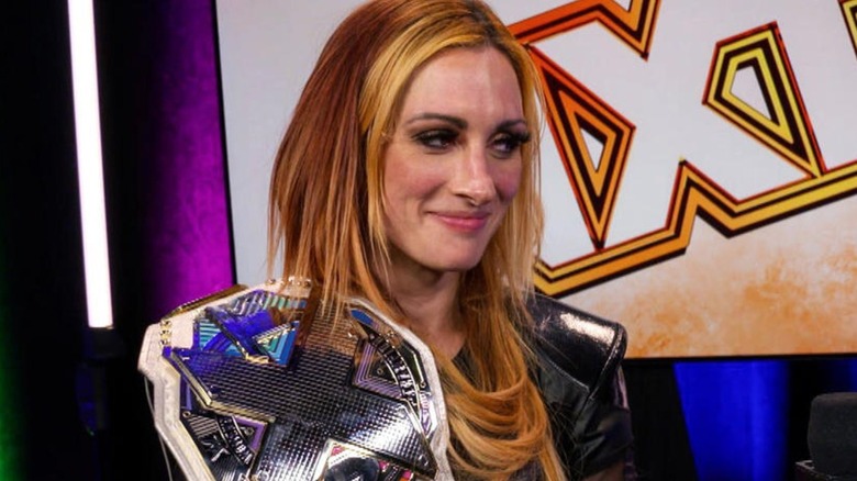 Becky Lynch Holding NXT Women's Title