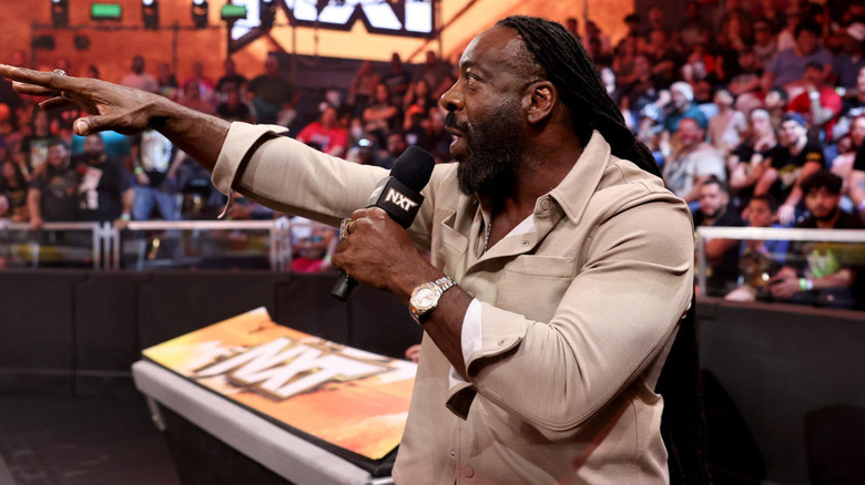Booker T cuts a promo 