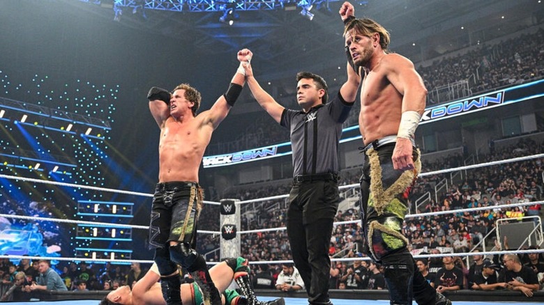 Motor City Machine Guns celebrating on WWE SmackDown