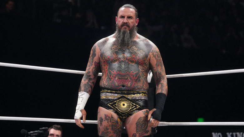 Brody King stands menacingly in the corner of the ring before a match on "AEW Dynamite."