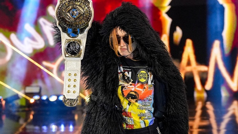 Becky Lynch raises her Intercontinental Championship