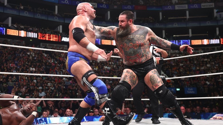 Brody King and Dax Harwood fight in the ring