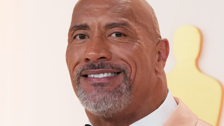 The Rock Smiling