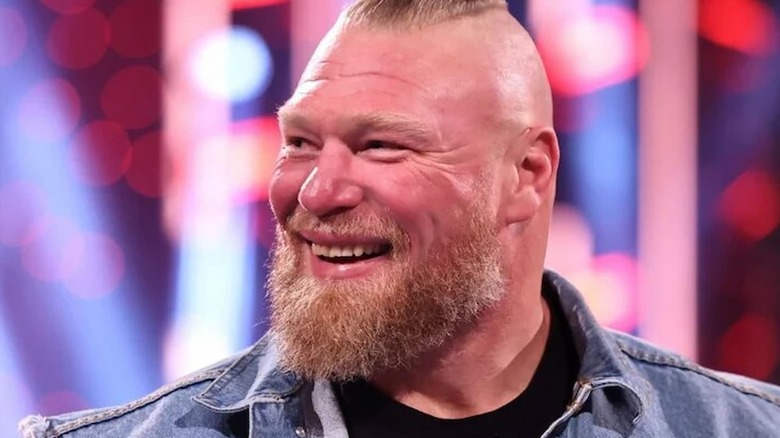 Brock Lesnar smiling