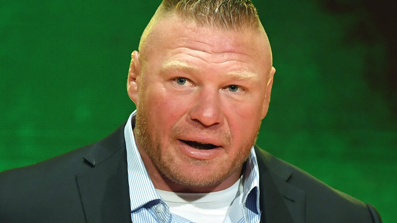 Brock Lesnar smiling