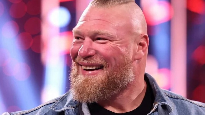 Brock Lesnar smiling