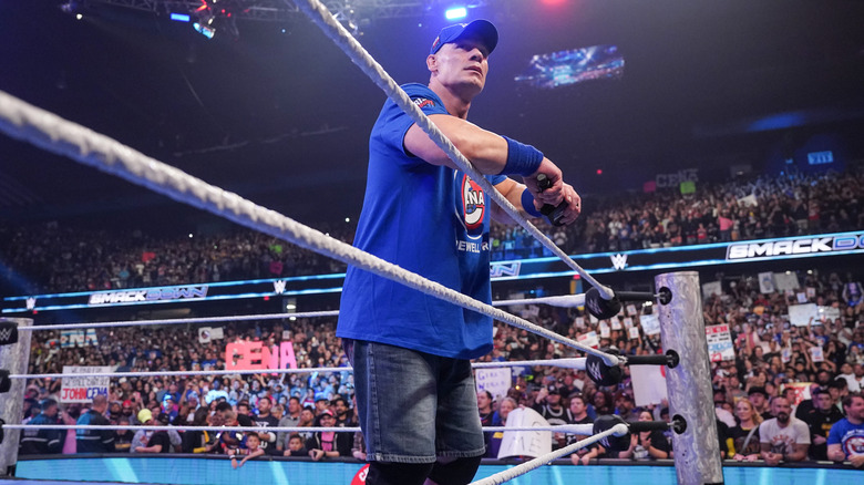 John Cena soaking in the Chicago crowd one final time