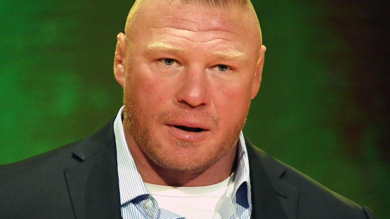 Brock Lesnar looking serious